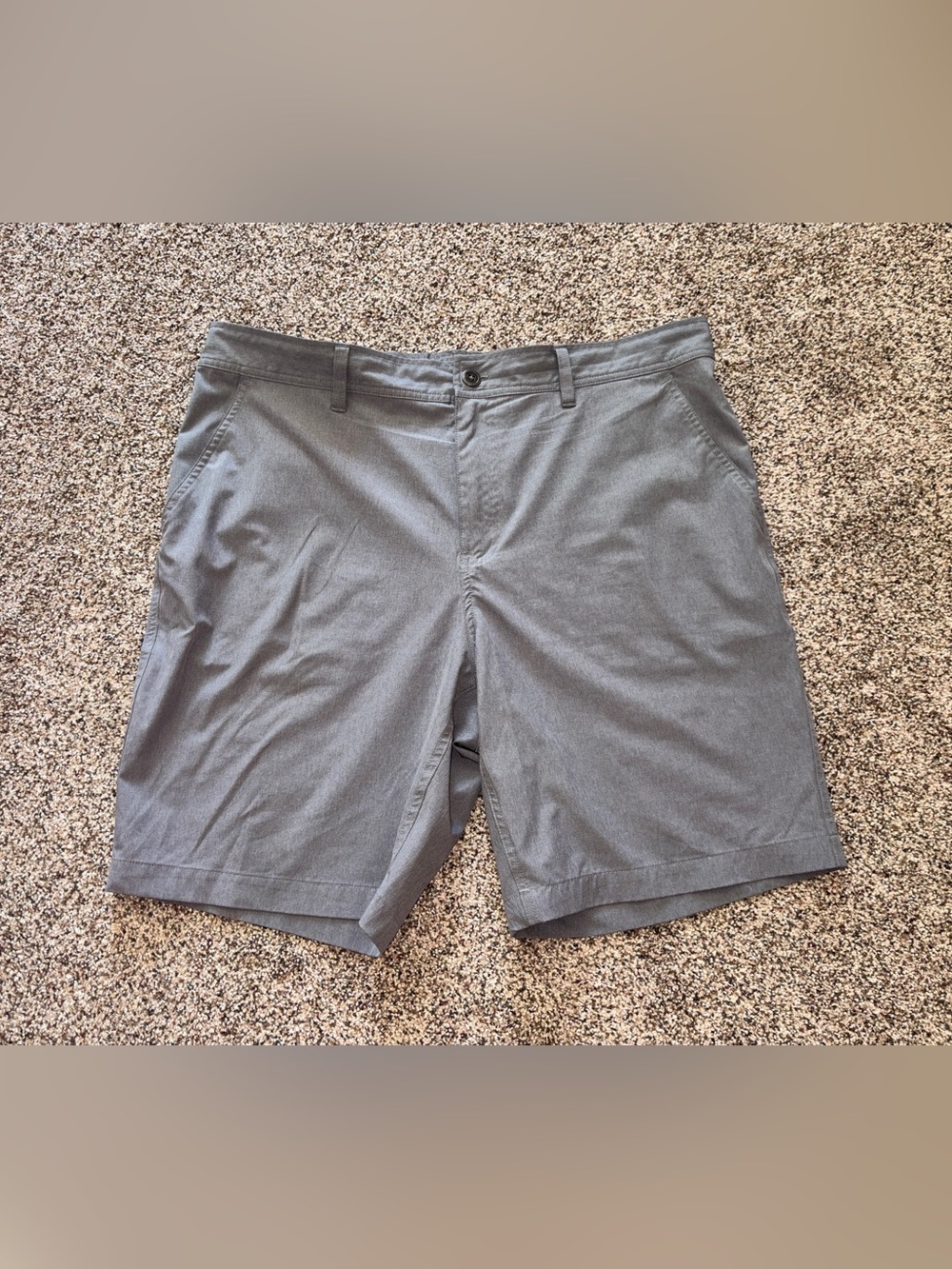 32 Degrees Cool Stretch Performance Shorts Gray Heather Lightweight Quick Dry 36